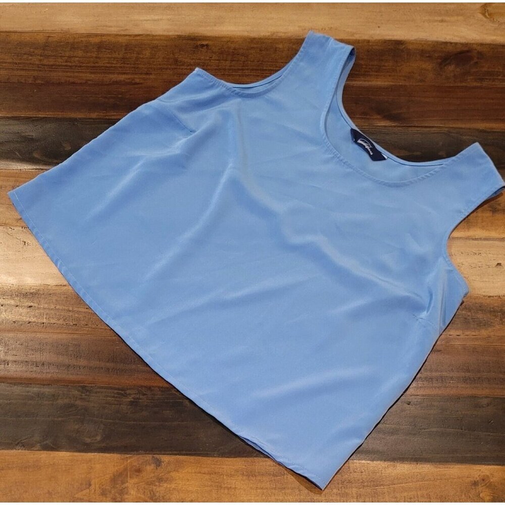 Penningtons Tank Top Wide Strap Lightweight Polyester Baby Blue Size 2XL